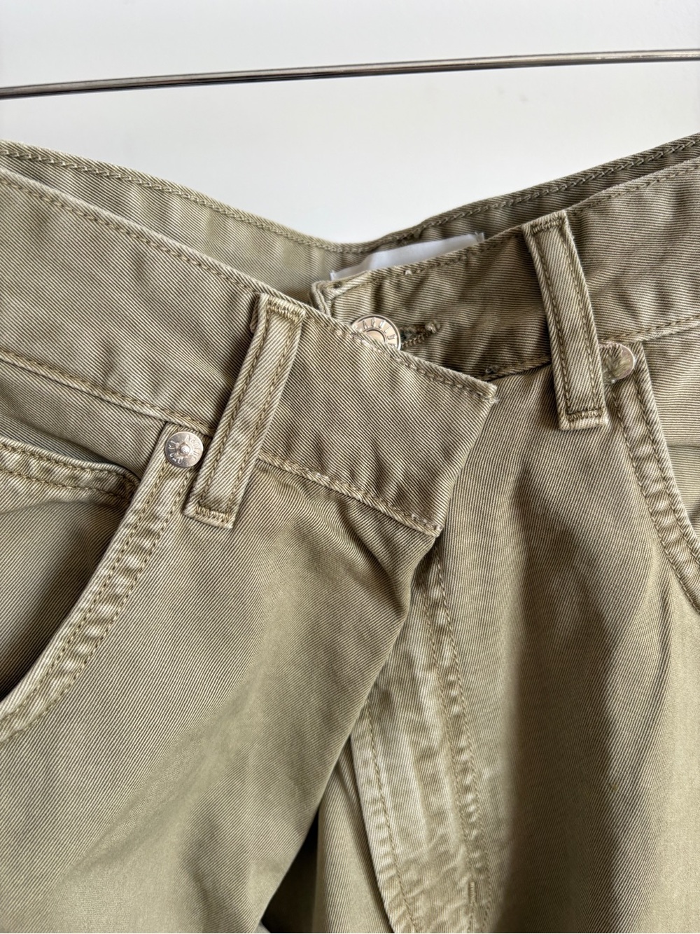 $369 NWOT Agolde “Vana” Fold High-Rise Wide-Leg Pants in Dark Khaki Sz 28 - Picture 6 of 14